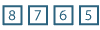 Four squares containing the digits 8, 7, 6, 5 listed in this order.